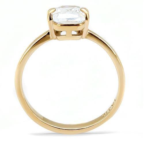 MATK3179 - IP Rose Gold(Ion Plating) Stainless Steel Ring with AAA Grade CZ  in Clear