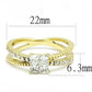 MATK3181 - IP Gold(Ion Plating) Stainless Steel Ring with AAA Grade CZ  in Clear