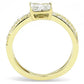 MATK3181 - IP Gold(Ion Plating) Stainless Steel Ring with AAA Grade CZ  in Clear
