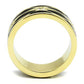 MATK3182 - IP Gold(Ion Plating) Stainless Steel Ring with Top Grade Crystal  in Clear