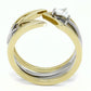 MATK3183 - Two-Tone IP Gold (Ion Plating) Stainless Steel Ring with AAA Grade CZ  in Clear