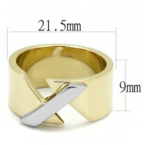 MATK3184 - Two-Tone IP Gold (Ion Plating) Stainless Steel Ring with No Stone