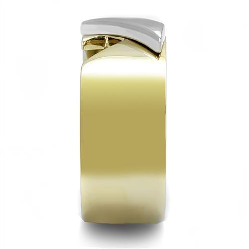MATK3184 - Two-Tone IP Gold (Ion Plating) Stainless Steel Ring with No Stone