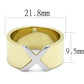 MATK3185 - Two-Tone IP Gold (Ion Plating) Stainless Steel Ring with No Stone