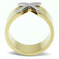 MATK3185 - Two-Tone IP Gold (Ion Plating) Stainless Steel Ring with No Stone