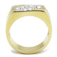 MATK3186 - Two-Tone IP Gold (Ion Plating) Stainless Steel Ring with Top Grade Crystal  in Clear