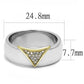 MATK3187 - Two-Tone IP Gold (Ion Plating) Stainless Steel Ring with AAA Grade CZ  in Clear