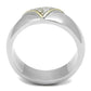 MATK3187 - Two-Tone IP Gold (Ion Plating) Stainless Steel Ring with AAA Grade CZ  in Clear