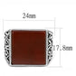 MATK3189 - High polished (no plating) Stainless Steel Ring with Semi-Precious Agate in Siam