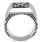 MATK3191 - High polished (no plating) Stainless Steel Ring with Semi-Precious Onyx in Jet