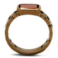 MATK3193 - IP Coffee light Stainless Steel Ring with Semi-Precious Agate in Siam