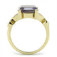 MATK3195 - IP Gold(Ion Plating) Stainless Steel Ring with Semi-Precious Amethyst Crystal in Amethyst