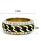 MATK3196 - IP Gold(Ion Plating) Stainless Steel Ring with Top Grade Crystal  in Clear