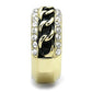 MATK3196 - IP Gold(Ion Plating) Stainless Steel Ring with Top Grade Crystal  in Clear