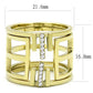 MATK3198 - IP Gold(Ion Plating) Stainless Steel Ring with Top Grade Crystal  in Clear