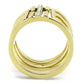 MATK3198 - IP Gold(Ion Plating) Stainless Steel Ring with Top Grade Crystal  in Clear