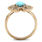 MATK3201 - IP Rose Gold(Ion Plating) Stainless Steel Ring with Synthetic Turquoise in Sea Blue