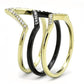 MATK3202 - IP Gold+ IP Black (Ion Plating) Stainless Steel Ring with Top Grade Crystal  in Clear