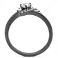 MATK3203 - IP Light Black  (IP Gun) Stainless Steel Ring with AAA Grade CZ  in Clear