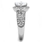MATK3206 - High polished (no plating) Stainless Steel Ring with AAA Grade CZ  in Clear