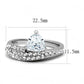 MATK3207 - High polished (no plating) Stainless Steel Ring with AAA Grade CZ  in Clear