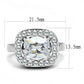 MATK3209 - High polished (no plating) Stainless Steel Ring with AAA Grade CZ  in Clear