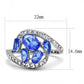 MATK3211 - High polished (no plating) Stainless Steel Ring with Synthetic Synthetic Glass in Sapphire