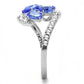MATK3211 - High polished (no plating) Stainless Steel Ring with Synthetic Synthetic Glass in Sapphire