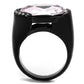 MATK3213 - IP Black(Ion Plating) Stainless Steel Ring with Top Grade Crystal  in Light Amethyst