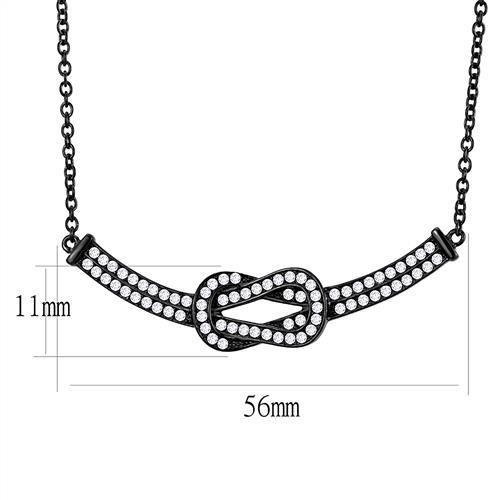 MATK3219 - IP Black(Ion Plating) Stainless Steel Chain Pendant with AAA Grade CZ  in Clear