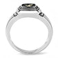 MATK3226 - Two-Tone IP Gold (Ion Plating) Stainless Steel Ring with Epoxy  in Jet