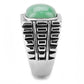 MATK3229 - High polished (no plating) Stainless Steel Ring with Synthetic Jade in Emerald
