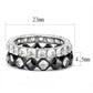 MATK3231 - Two-Tone IP Black (Ion Plating) Stainless Steel Ring with AAA Grade CZ  in Black Diamond