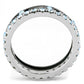 MATK3233 - Two-Tone IP Black (Ion Plating) Stainless Steel Ring with Top Grade Crystal  in Sea Blue
