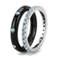 MATK3233 - Two-Tone IP Black (Ion Plating) Stainless Steel Ring with Top Grade Crystal  in Sea Blue