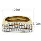 MATK3234 - Three Tone (IP Gold & IP Rose Gold & High Polished) Stainless Steel Ring with Top Grade Crystal  in Clear