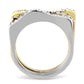 MATK3234 - Three Tone (IP Gold & IP Rose Gold & High Polished) Stainless Steel Ring with Top Grade Crystal  in Clear