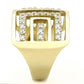 MATK3238 - IP Gold(Ion Plating) Stainless Steel Ring with AAA Grade CZ  in Clear