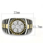 MATK3240 - Two-Tone IP Gold (Ion Plating) Stainless Steel Ring with AAA Grade CZ  in Clear