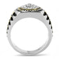 MATK3240 - Two-Tone IP Gold (Ion Plating) Stainless Steel Ring with AAA Grade CZ  in Clear