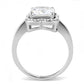 MATK3242 - High polished (no plating) Stainless Steel Ring with AAA Grade CZ  in Clear