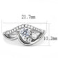 MATK3243 - High polished (no plating) Stainless Steel Ring with AAA Grade CZ  in Clear