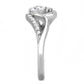 MATK3243 - High polished (no plating) Stainless Steel Ring with AAA Grade CZ  in Clear