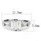 MATK3244 - High polished (no plating) Stainless Steel Ring with AAA Grade CZ  in Clear