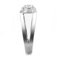 MATK3245 - High polished (no plating) Stainless Steel Ring with AAA Grade CZ  in Clear