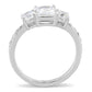 MATK3246 - High polished (no plating) Stainless Steel Ring with AAA Grade CZ  in Clear