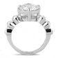 MATK3247 - High polished (no plating) Stainless Steel Ring with AAA Grade CZ  in Clear