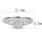 MATK3248 High polished (no plating) Stainless Steel Ring with Top Grade Crystal in Clear
