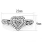 MATK3249 - High polished (no plating) Stainless Steel Ring with Top Grade Crystal  in Clear
