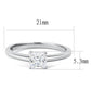 MATK3250 - High polished (no plating) Stainless Steel Ring with AAA Grade CZ  in Clear